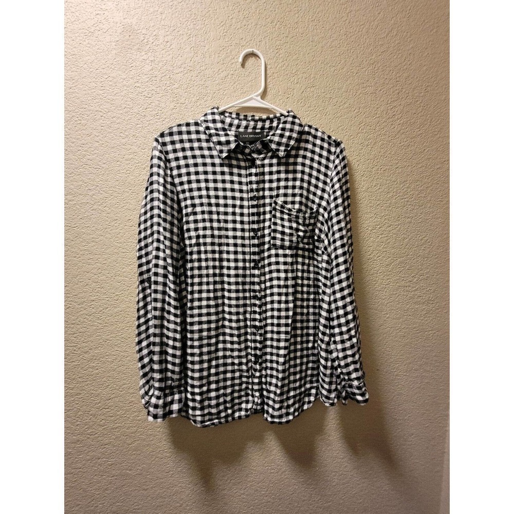 Lane Bryant Plaid Long Sleeve Button Up Size 14/16